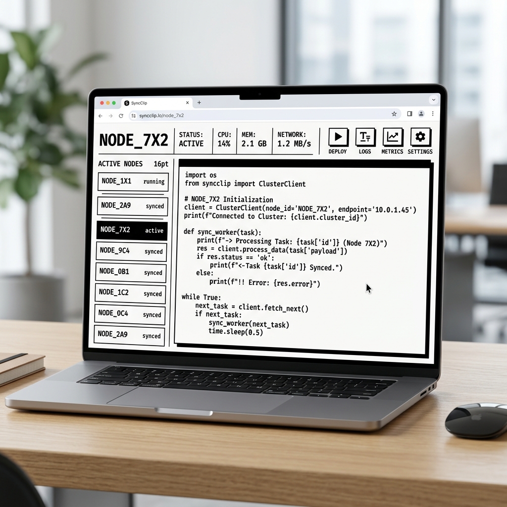 SyncClip Desktop Dashboard Mockup